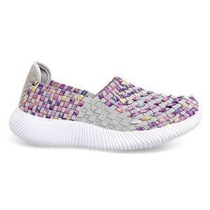 AMYNEO - Multicolor Open-Weave Ribbed-Sole Slip-On Sneaker